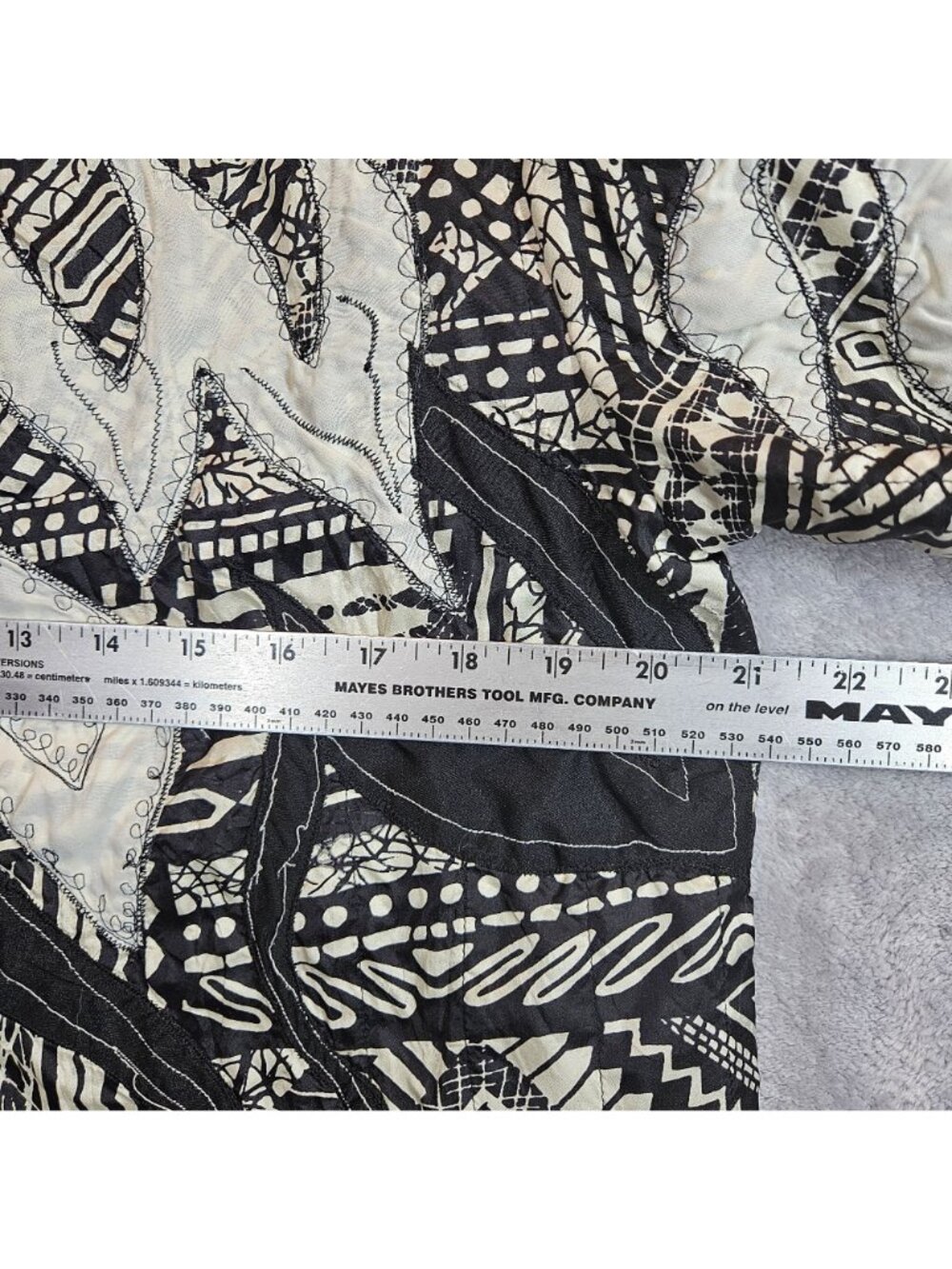 Chicos Black White Embroidered Silk Jacket Womens XL Floral Career Office Boho - Picture 5 of 12